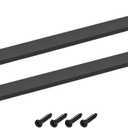 uxcell Cabinet Finger Edge Pull, 2pcs 500mm/19.69 Aluminum Alloy Back Mount Hidden Cabinet Pulls Concealed Handle for Home Kitchen Drawer Cabinet, Black