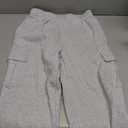 QINSEN Baggy Medium Waist Elastic Sweatpants for Womens Casual Long Fleece Cargo Pants with Pockets (M)
