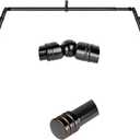 Black Bay Window Curtain Rod, HOTOZON 1 Inch Curtain Rods for Bay Windows 36-72 Inch(Center Rod), 20-36 Inch Side Rods for Windows, Heavy Duty Decorative Drapery Rod with End Cap Finials