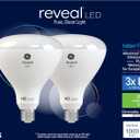 GE Reveal 2-Pack 85 W Equivalent Dimmable Color-Enhancing Br40 LED Light Fixture Light Bulbs