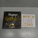 INPHER DIY Age Birthday Cards Fireworks Pop Up Cake Light and Music Black and Gold Happy Birthday Card Gift for Husband, Men, Women, Mom, Grandma