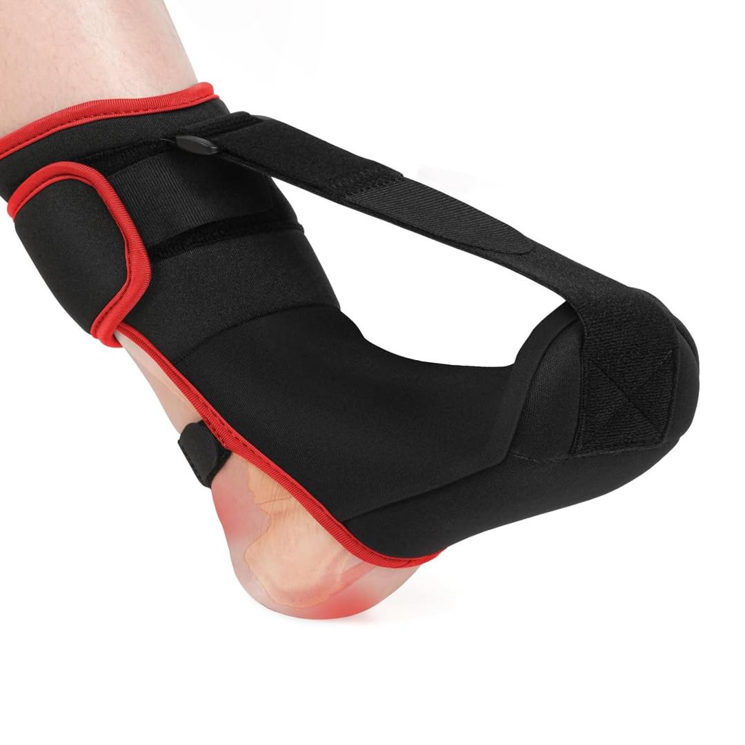 Plantar Fasciitis Night Splint-Adjustable Planter Facetious Relief Brace,Plantar Fasciitis Support Relief Foot Drop Achilles Tendonitis(Black-1PC)