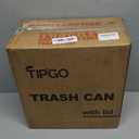 TIPGO Slim Bathroom Trash Can with Lid Soft Close, Step Pedal, 6 Liter / 1.6 Gallon Stainless Steel Trash Bin, Small Garbage Cans for Bedroom, Office, Kitchen (Matte Black)