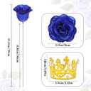 Waipfaru Glitter Roses Bouquet, DIY Fake Flowers Bouquet, Birthday Gifts for Women Mom, 36 Pcs Blue Rose for Grandma Wife Girlfriend Valentines, Mothers Day, Anniversary, Graduation