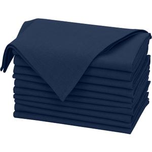 Ruvanti Linen Napkins Set of 12, 18x18 Cloth Napkins, Cotton Linen Blend Napkins Cloth Washable, Soft, Reusable Dinner Napkins for Wedding, Parties, Christmas, Thanksgiving, Everyday Use - Navy