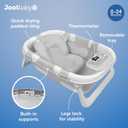 Jool Baby Foldable Baby Bathtub – Portable for Travel – Thermometer (Gray)