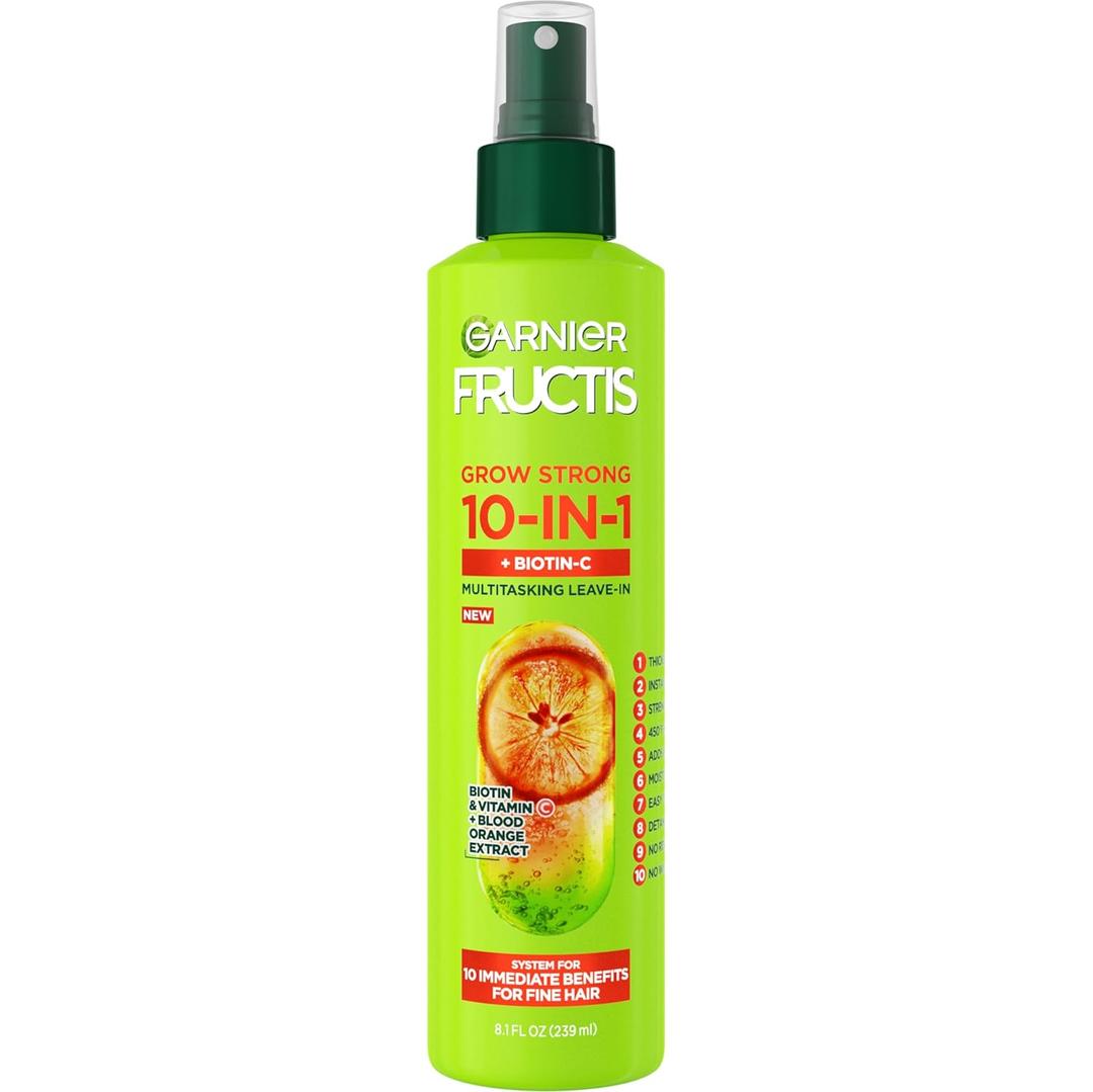 Garnier Fructis Grow Strong Thickening 10-in-1 Spray, Biotin-C, 8.1 Fl Oz, 1 Count