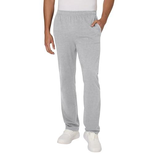Hanes Men's Pants, Cotton Knit Jersey Pants with Pockets for Men, Adjustable Drawcord size Large