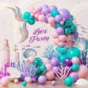 138Pcs Mermaid Balloon Arch, Pink Purple Blue Mermaid Birthday Party Decorations with Shell Tail Balloons for Birthday Under the Sea Party Baby Shower Decorations