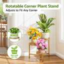 NQW 3 Tier Gold Tall Folding Metal Corner Plant Stand Indoor for Balcony