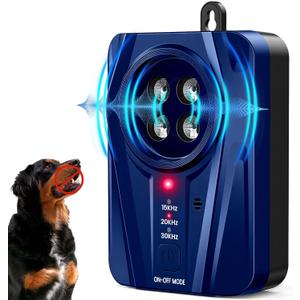 Dog Bark Deterrent Devices, Automatic Anti Barking Device with 4 Ultrasonic Transmitters Long Range 50FT, 3 Mode Rechargble Barking Control Devices, Effective Stop Bark Box Outdoor & Indoor