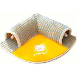 Cat Tunnel Bed Indoor Removable Small Dog House Washable Guinea Pig Hideout Pet Supplies Interactive Boredom Enrichment Small Animal, for Kitty, Bunny(StyleB,L)