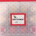 Sattiyrch Plastic Christmas Ornament Storage Box with Trays,Zippered Closure - Store up to 64 of the 3-inch Standard Christmas Ornaments, Xmas Ornaments Storage with Dividers & Two Handles,64pcs