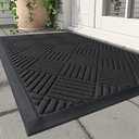 MontVoo-Door Mat Outside Entrance Outdoor Indoor Front Doormat for Entryway-Welcome Mat Durable Rubber Backed Entry Mat Non Slip Dirt Trapper Absorbent, Pack 2