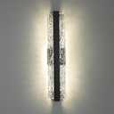 Faziyo Modern Crystal Wall Sconce, 24 Inch Hardwired Wall Lamp, 4000K Dimmable Black Sconce Wall Lights Indoor Wall Mount, 34W Wall Light Fixtures for Bathroom Vanity Light, Porch, Washroom