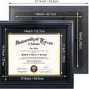 GMFrames 11x14 Diploma Degree Frame with Mat or Display 15x18 Certificates without Mat,Solid Wood,Black Finish with Intricate Black Rope Detail,UV Protection Acrylic, 15x18 for 11x14 with Mat