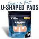Mars Wellness U-Shaped Callus Pads for Feet, 1/4" Thick, Flesh Colored, Pack of 30 with Adhesive Backing - Callus Remover for Feet, Callus Cushions