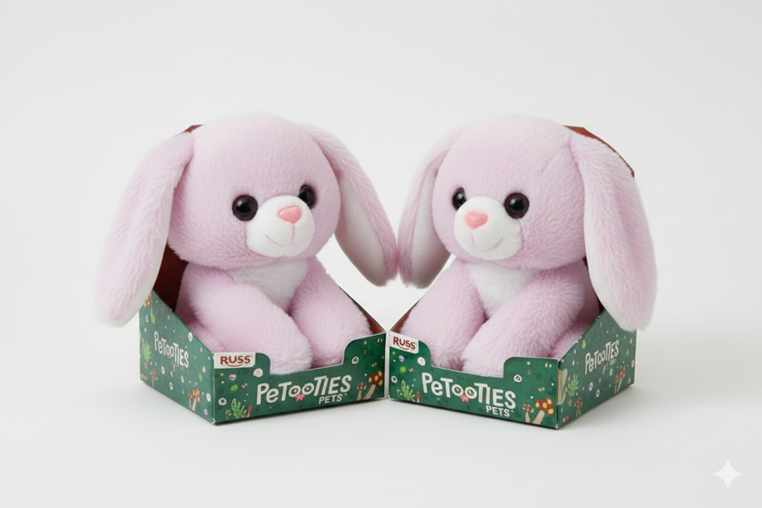 PETOOTIES 4IN PLUSH BUNNY, 2 PACK