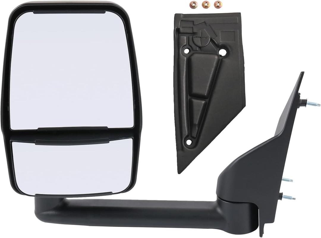 JDMSPEED Left Driver Side View Mirror Compatible with 2003-2019 Chevy Express GMC Savana 1500/2500/3500 with Manual Adjustment Textured Exterior Mirror GM1321426