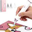 Electric Diamond Painting Pen with 3-Speed Suction & Type-C Fast Charge, Dual Nozzles for Round/Square Diamonds, Low-Noise Operation, Ergonomic Design for DIY Diamond Art Crafts Beginners & Lovers