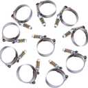 10Pcs T-Bolt Clamps Turbo Intake Intercooler Hose Clamp Spring Loaded Stainless Steel 70-78mm(2.76"-3.07")