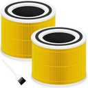Core 300 Pet Care Replacement Filter for LEVOIT Core 300, Core 300S and Core 300-P Air Purifier, 3-in-1 H13 True HEPA Filter Replacement, Compared to Part # Core 300-RF-PA, 2 Pack, Yellow