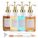 Coffee Syrup Dispenser-4pack,16.9 oz 500ml,Coffee Bar Accessories,Syrup Pump Dispenser for Coffee Bar,Contains Cleaning Tools, Funnel