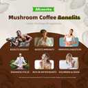 Mushroom Coffee - Lions Mane Mushroom Powder Instant Coffee with Lion's Mane, Reishi, Chaga, Cordyceps, and Turkey Tail - Mushroom Coffee Alternative for Energy, Mental Clarity & Focus, Brain Booster