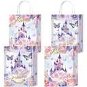 HongXingHai 12Pcs Princess Castle Gift Bags Prince Party Favor Bags Princess Prince Princess Treat Gift Wrapping Paper Bags for Birthday Party Princess Treat Bags with Handles Candy Goodie Bags
