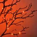 Halloween Tree with Lights Plug in 4FT 150 Orange Fairy Lights, Lighted Black Spooky Tree for Indoor Outdoor Home Fall Halloween Decoration
