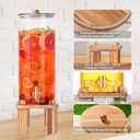 2 Gallon Large Drink Dispenser for Parties,Glass Beverage Dispenser with Stand,Glass Water Dispenser with Airtight Valve,Lemonade Dispenser for Fridge,Water, Juice,Punch,Cocktails,Ice Tea & Sun Tea-8L