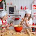 Kate Christmas Backdrop Christmas Kitchen Backdrrop for Photograohy Xmas Photo Background for Children, 7x5ft (75ft)