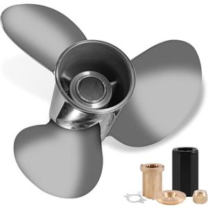 YOUNG PROPS 13 x 21 Stainless Steel Outboard Boat Propeller for Mercury Engines 40 50 70 75 80 90 100 115 125 140HP 13 x 21 Prop Hub Kits Included 15 Tooth RH