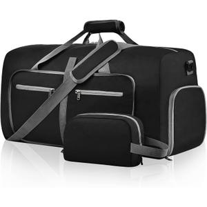 Felipe Varela Duffle Bag with Shoes Compartment and Adjustable Strap,Foldable Travel Duffel Bags for Men Women,Waterproof Duffel Bags (65L)