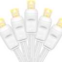 Christmas Lights 50 LED 17FT Commercial Mini LED String Lights, 120V UL, White Wire Xmas Lights for Indoor & Outdoor Use, Holiday Party Decorations,Trees, Light Displays (Warm White)