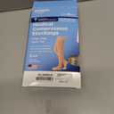 Amazon Basic Care Medical Compression Stockings, 20-30 mmHg Support, Women & Men Thigh Length Hose, Open Toe, Beige, Medium (Previously NuVein)