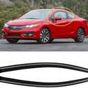 Window Rain Guards for 2012-2015 Honda Civic Coupe (2-Doors), Window Visor Guard Vent Wind Shade Deflector Rain Shield Protector Sun Visor for 12-15 Civic 2013 2014,Tape-on/Outside-Mount, 2 PCS