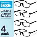 Gaoye Reading Glasses Men - Blue Light Blocking Lenses, TR90 Frames, UV400 - Eyeglasses with Clear Vision (A4 Pack Black)