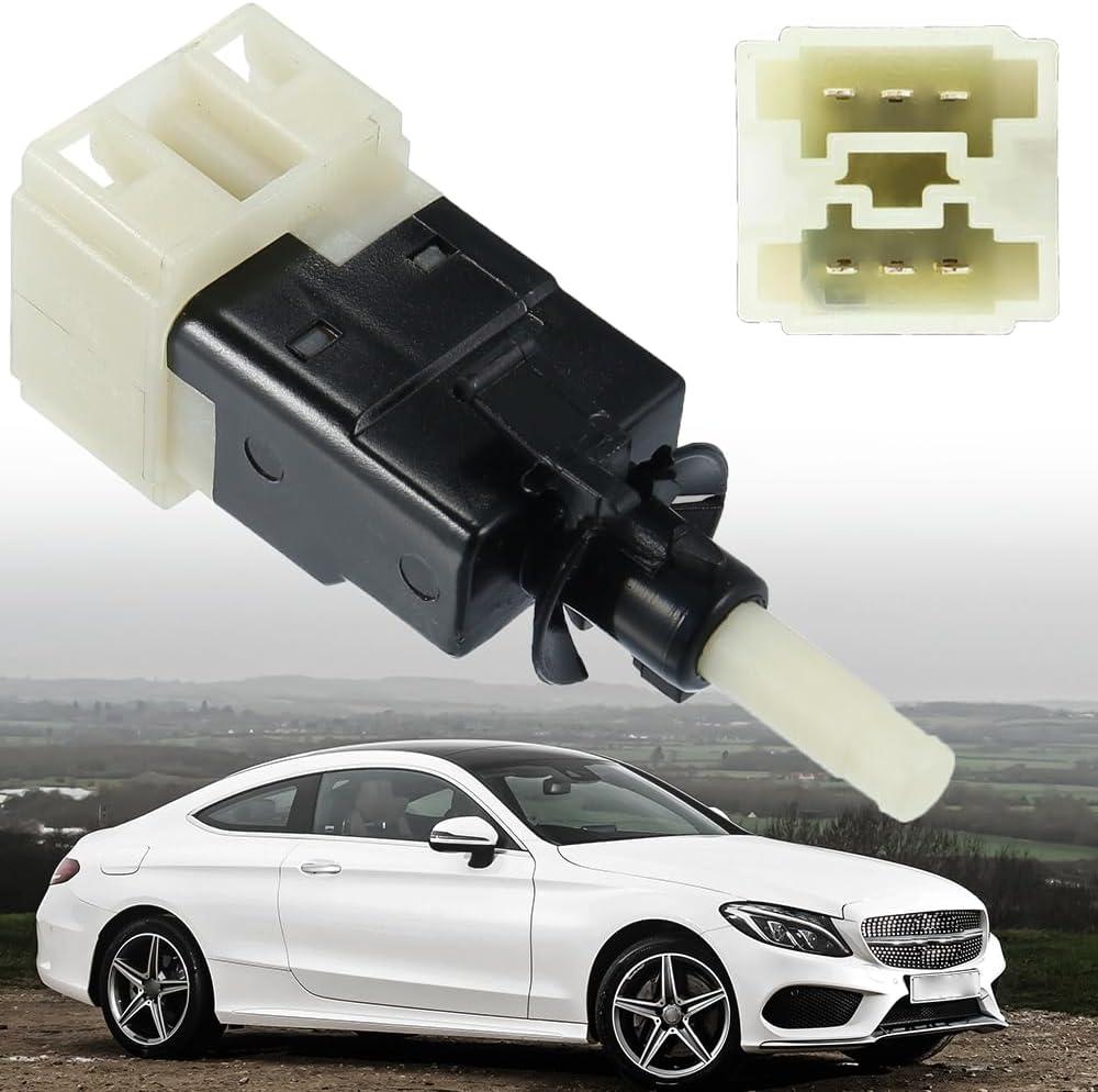 6-Pin Brake Light Switch Compatible with Mercedes-Benz C-Class, E-Class, G-Class, ML, SLK (1998-2011) - Replaces 0015456409, 0015453109, SLS-384