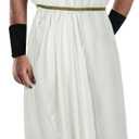 Men's Toga Costume Adult Greek God Roman Party Accessories Set (Medium, Z3744wh)