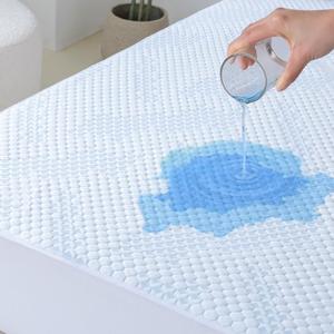 Nano-Cooling Fiber Mattress Protector Queen Size (60" x 80") 100% Waterproof, Cooling Experience Unrivaled Comfort Perfect for Every Family