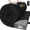 CYMULA Memory Foam Camping Mattress Pad,3inch Sleeping Pad for Camping,Non-Slip Bottom Floor Cot Car Mattress Bed with Retaining Portable Roll up Mattress Pad Mat for Travel Truck Guest Bed Tent (Twin XL:80*38*3, BLACK)