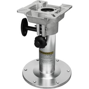 ONHI Adjustable Aluminum Boat Seat Pedestal 13-19 Inch Height, Locking Design, Silver Polished, for Fishing Boats and Marine Vessels