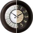 Presentime & Co. 18" Luminous Large Wall Clock, Oil Rubbed Bronze Finish, Night Light, Lighted Clock with Smart Sensor to Turn on/Off Lights. Wall Dcor for Living Room, Dining Room, Kitchen.
