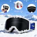 SANWICH Kids Ski Goggles for Boys Girls Aged 5-14, 100% UV Protection OTG Ski Goggles (Gray)