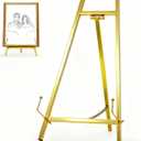 16.5" Metal Easel Stand for Sign Elegant Table Top Easel for Display, Heavy Duty Tabletop Picture Easel Stand for Wedding Sign, Picture Frame, and Art (Gold)