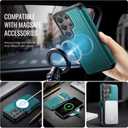 for Samsung Galaxy S26 Ultra Wallet Case Compatible with Magsafe, Magnetic RFID Blocking Card Holder Women Men Shockproof Wallet Phone Cover for Galaxy S26 Ultra 6.9", Bluish Green