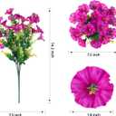 HyeFlora Artificial Flowers for Outdoors Fake Plants Outside Decoration, 12 Bundles Faux Fuchsia Morning Glory UV Resistant Look Real Silk Flowers for Outside Planter Front Door Porch Patio Yard Urn