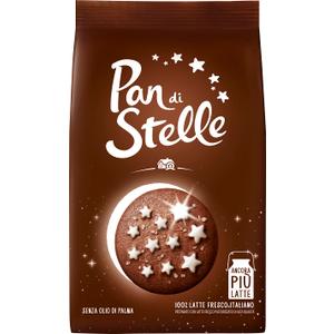 Mulino Bianco Pan di Stelle 12.35oz (350g)  Authentic Italian Cocoa Cookies with Chocolate and Sugar Stars  Perfect Snack or Coffee Companion  Made with Natural Ingredients