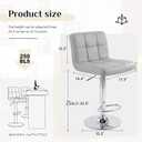 DUMOS Bar Stools Set of 2, 24 inch Counter Height Bar Chairs, Upholstered Modern Kitchen Barstools with Metal Base, PU Leather Saddle Stools for Kitchen Island, Grey
